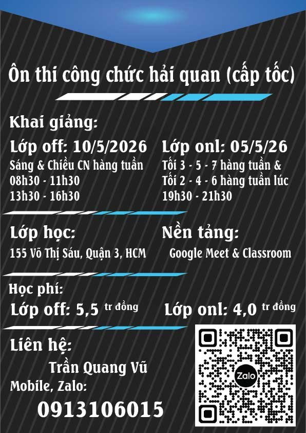 lớp ôn thi công chức hải quan